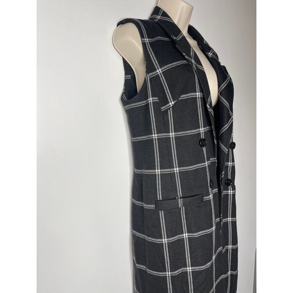 Halogen Windowpane Check Long Vest Size Medium - Picture 4 of 9